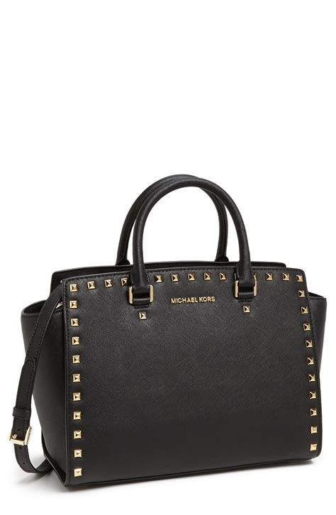 michael kors selma studded large tote|Michael Kors selma medium black.